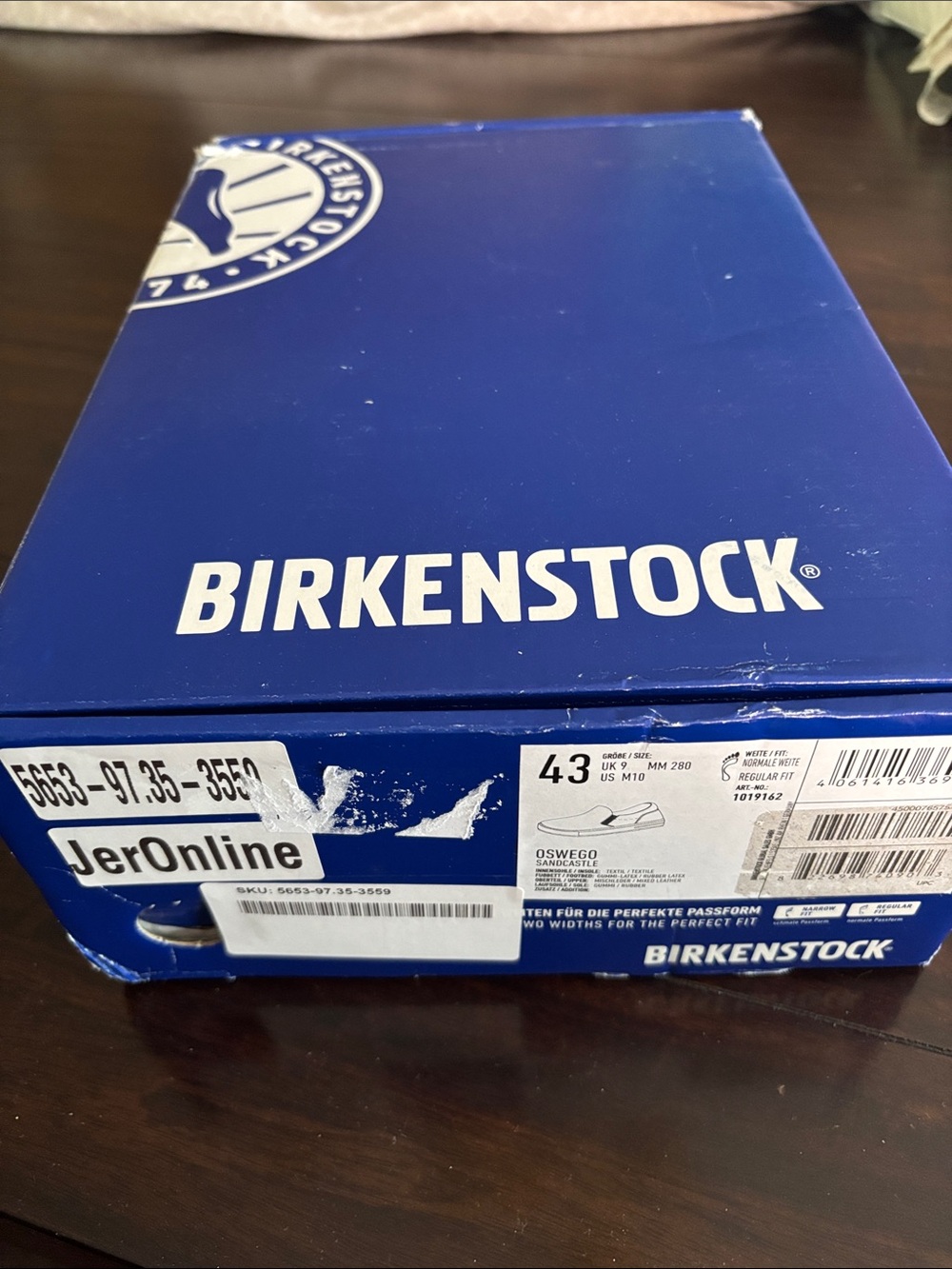 Birkenstock Box in Blue with White Logo